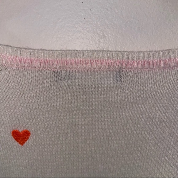 BRODIE CASHMERE Sz. L Little Hearts sweater Little Heart Mini Sweat - Picture 6 of 7